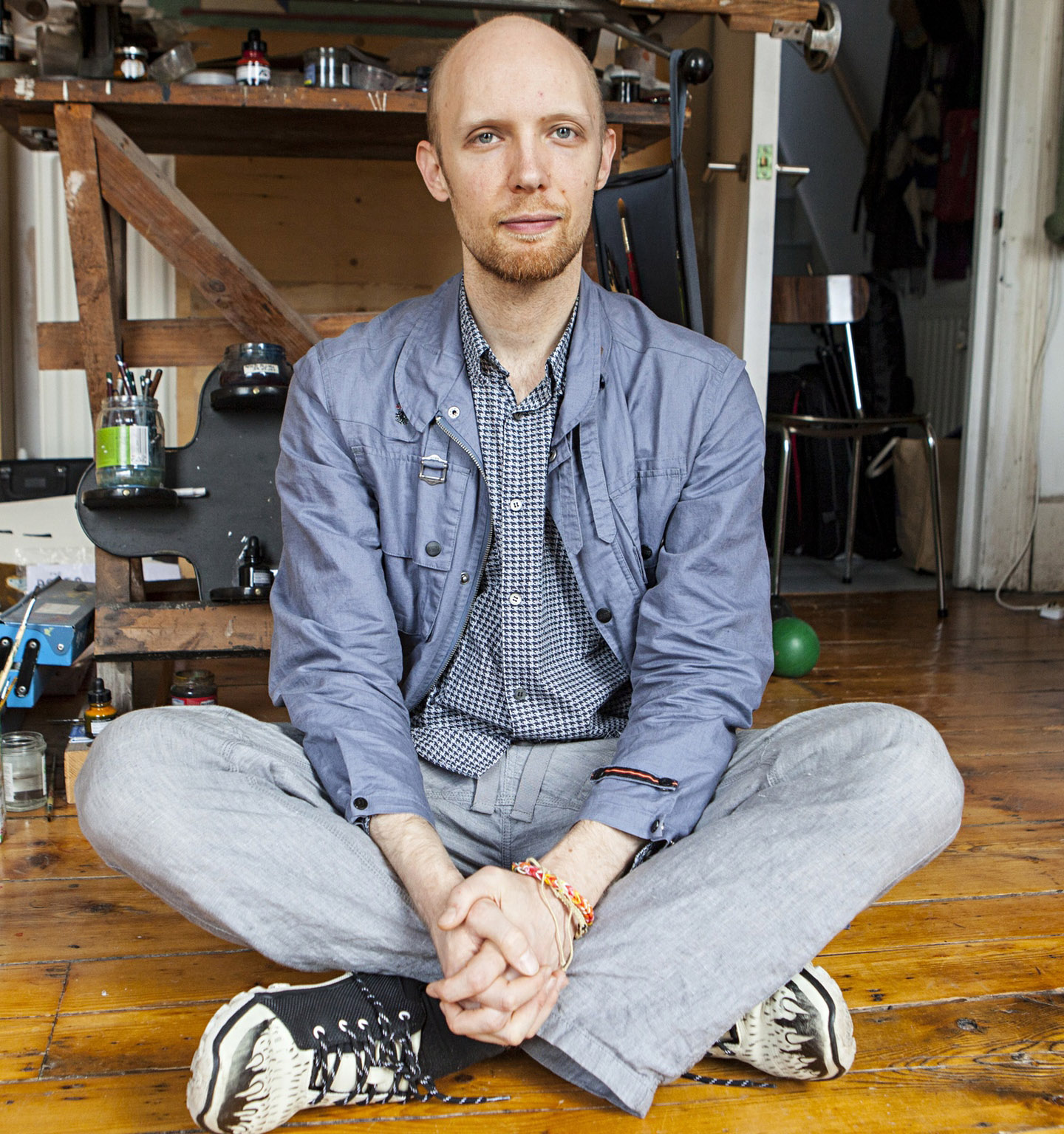 Illustrator Alexis Deacon at his home?cum-studio in south London.